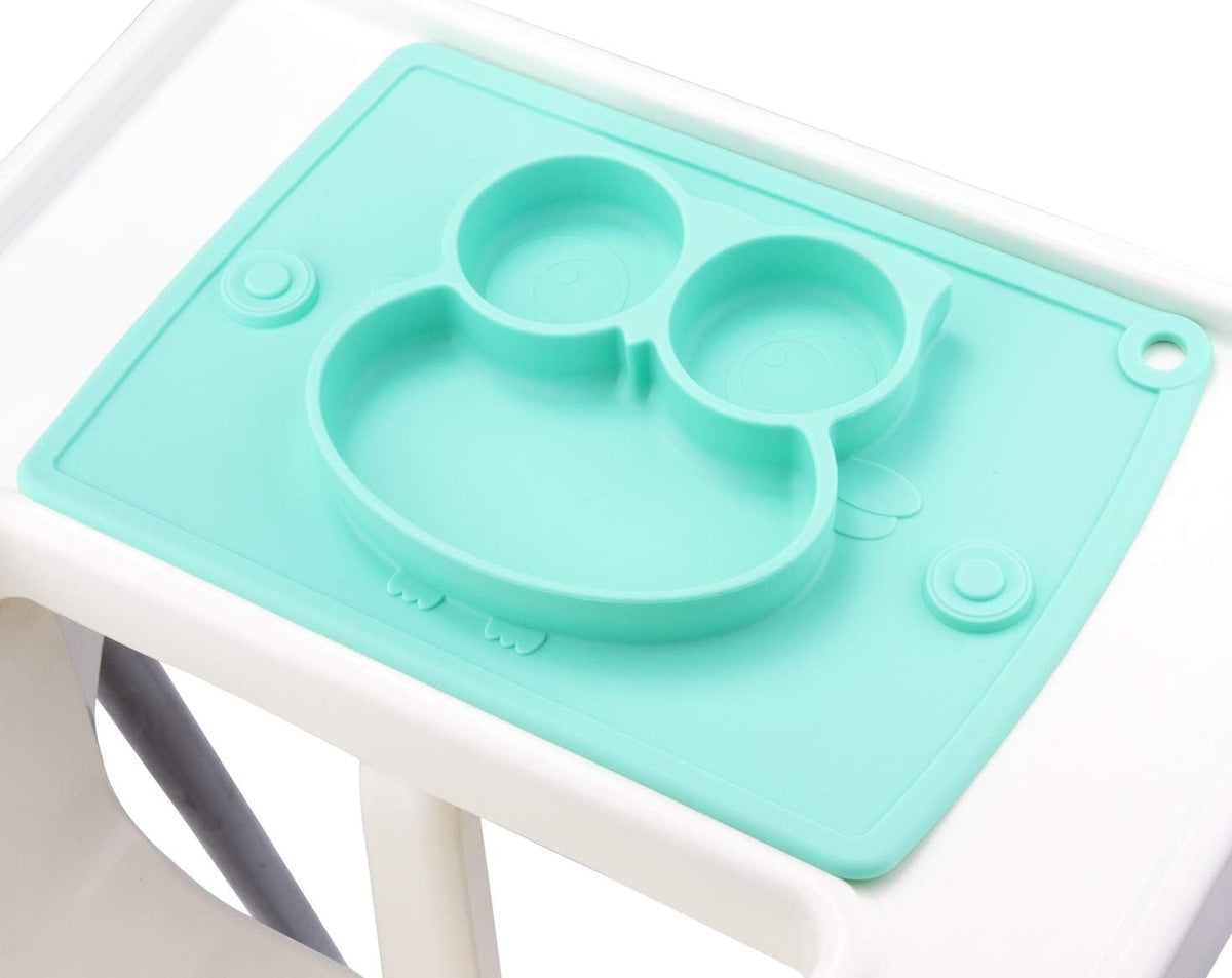 BUMKINS silikonový TALÍŘ s podložkou a příbory