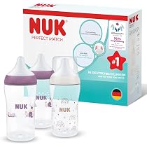 NUK Perfect Match hasfájás elleni cumisüvegek, 260 ml, 3 hónapos kortól, 3 db