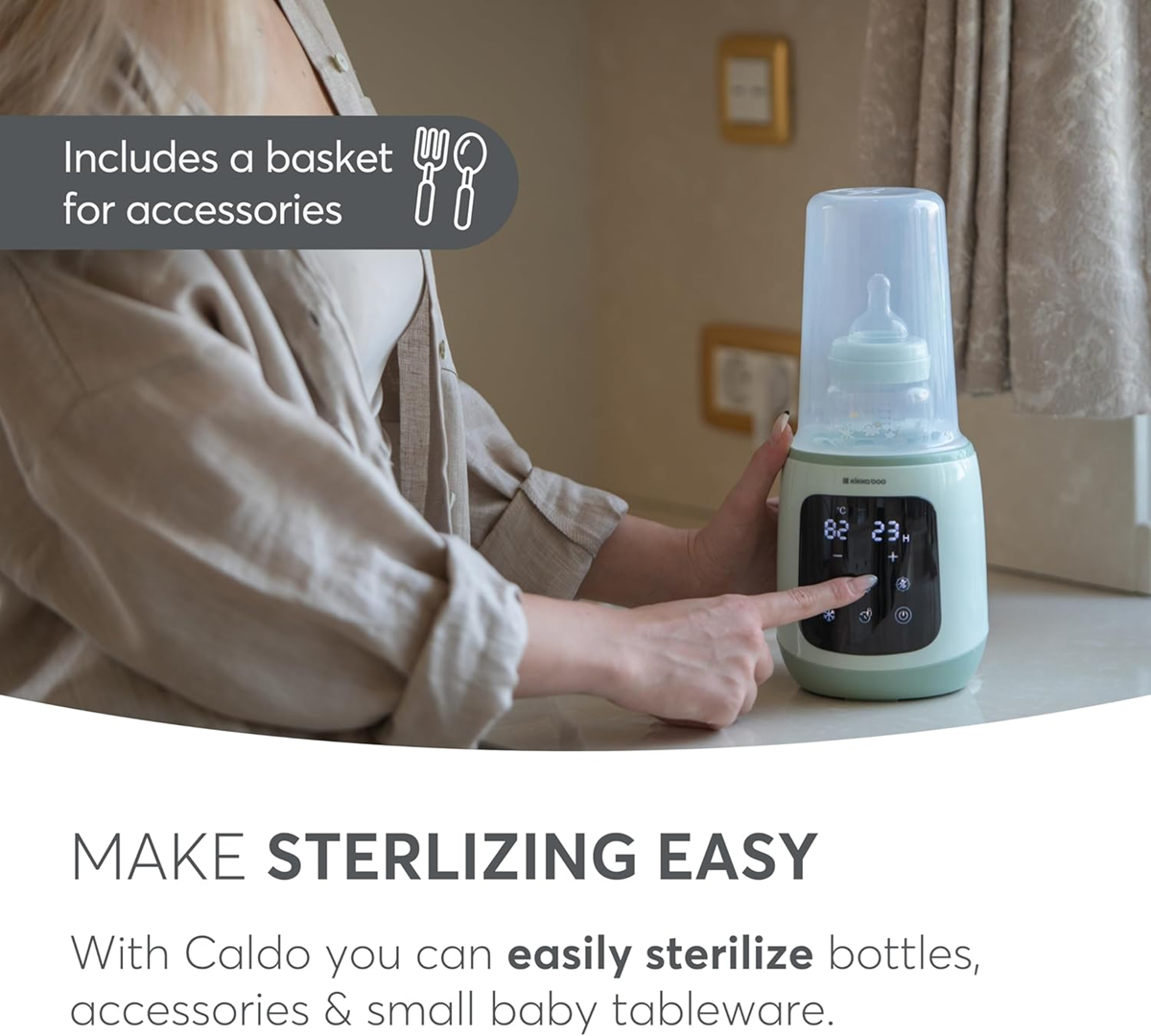 KIKKA BOO CALDO bottle and jar warmer, 4-in-1 sterilizer