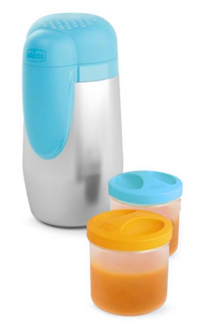 CHICCO stainless steel thermos + 2 containers, 5h