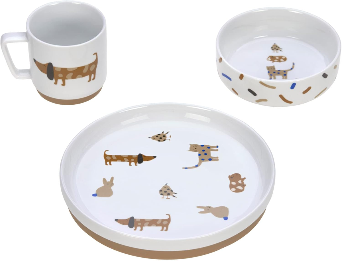 LASSIG Little Mateys plate, porcelain bowl, cup