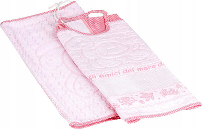 BUBABUcotton bib on elastic, hand towel, pouchnew condition, replacement packaging