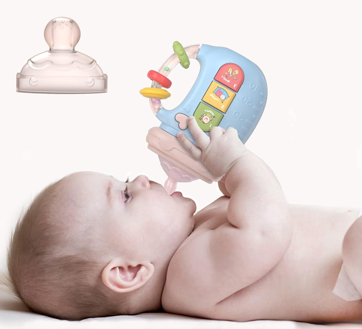 BAMBEBE zvuky, světla + silikonové kousátko a chrastítko J. ANGLICKÝ