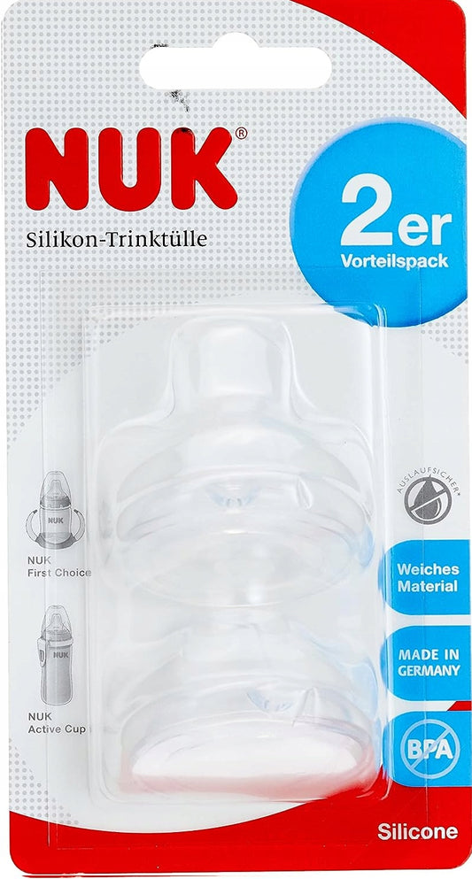 NUK smoczek ustnik do First Choice i Active Cup x2, silikonowy, BPA free, miękki ustnik do bidonu