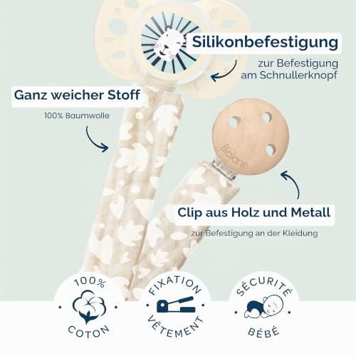 Biolane bavlněný klip na dudlík se závěskem
