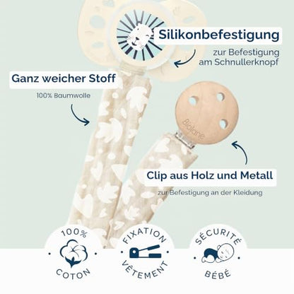 Biolane bavlněný klip na dudlík se závěskem