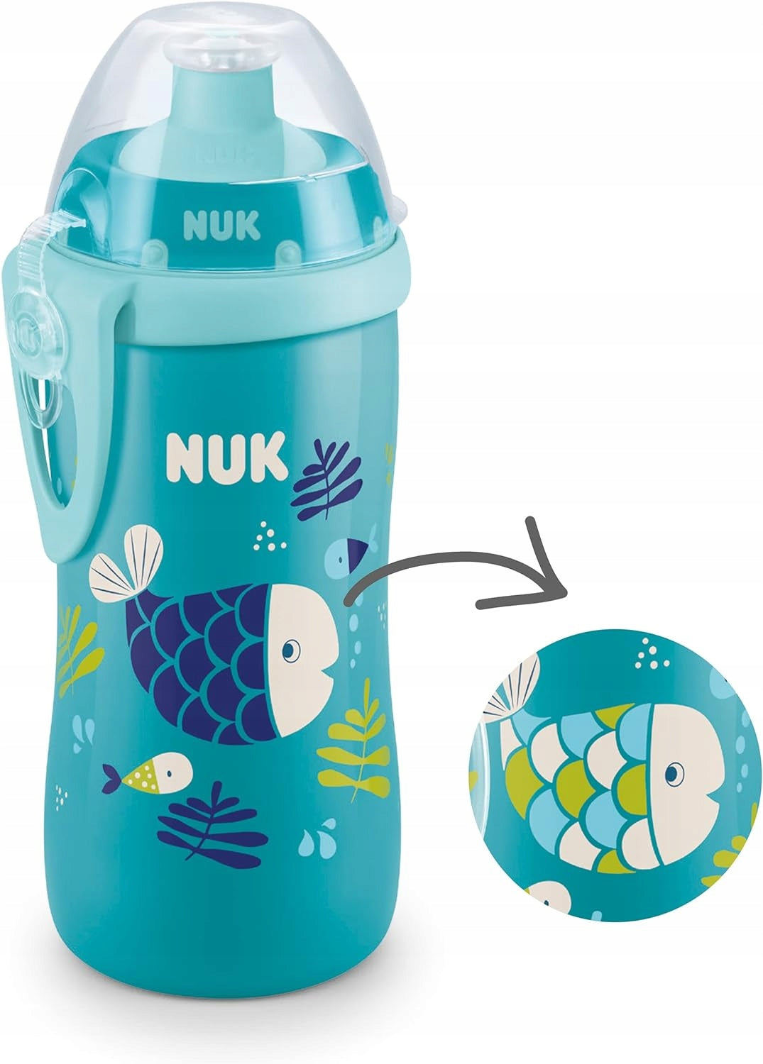 NUK Junior Cup FLASCHE ab 18 Monate, Push-Pull-Trinkaufsatz, 300 ml, CHAMÄLEON-EFFEKT – Produktbild 2