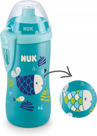 NUK Junior Cup FLASCHE ab 18 Monate, Push-Pull-Trinkaufsatz, 300 ml, CHAMÄLEON-EFFEKT – Produktbild 2