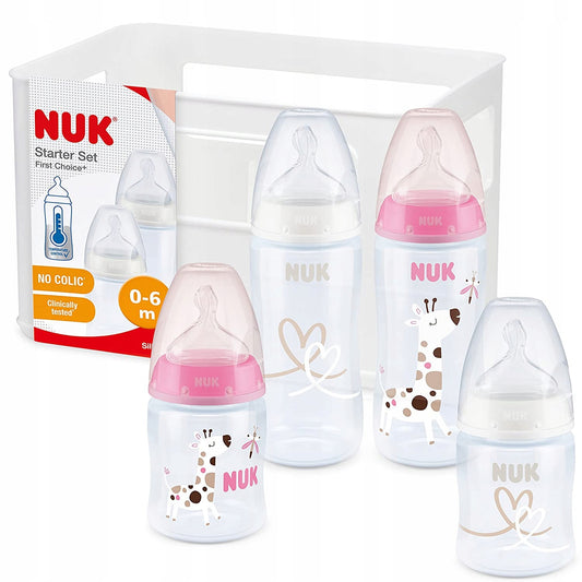 Set NUK NO COLIC 4 biberon cestino CONTROLLO TEMPERATURA
