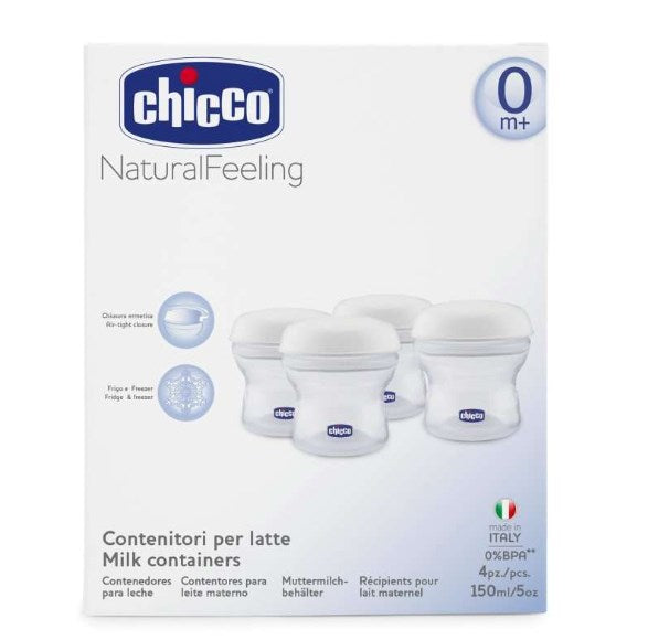 CHICCO δοχεία γάλακτος 4 x 150 ml + θηλή με καπάκι – φωτογραφία προϊόντος 4