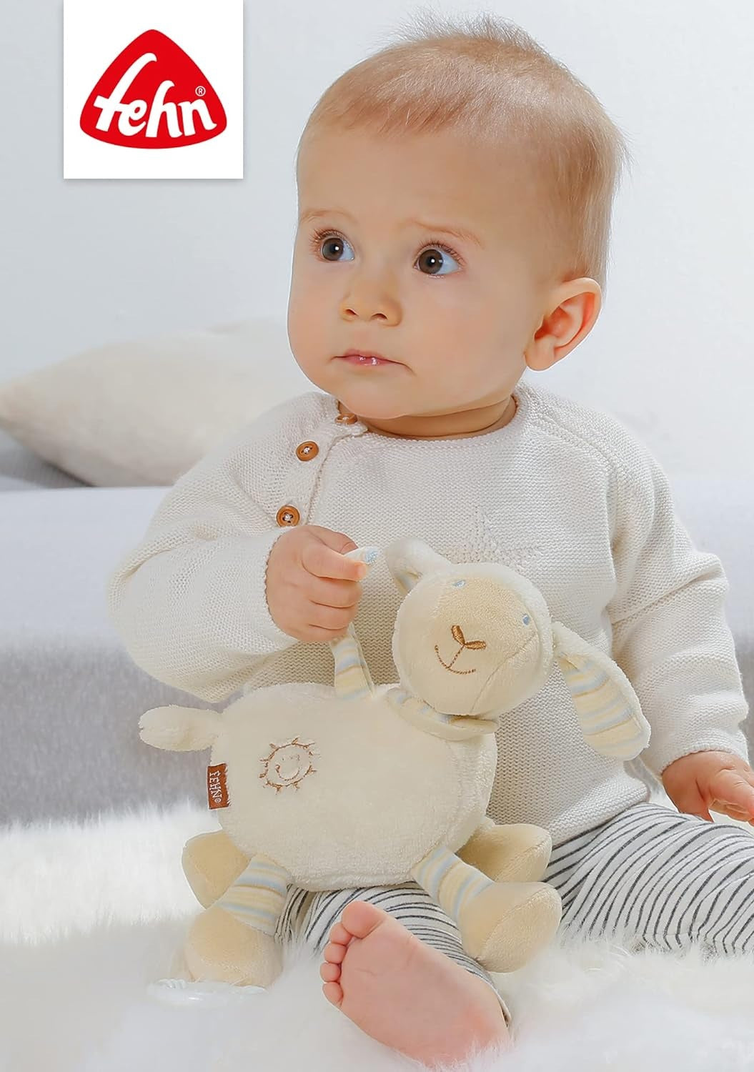 FEHN plush musical sheep hanging toy, 17 cm, Brahms' lullaby – product image 4