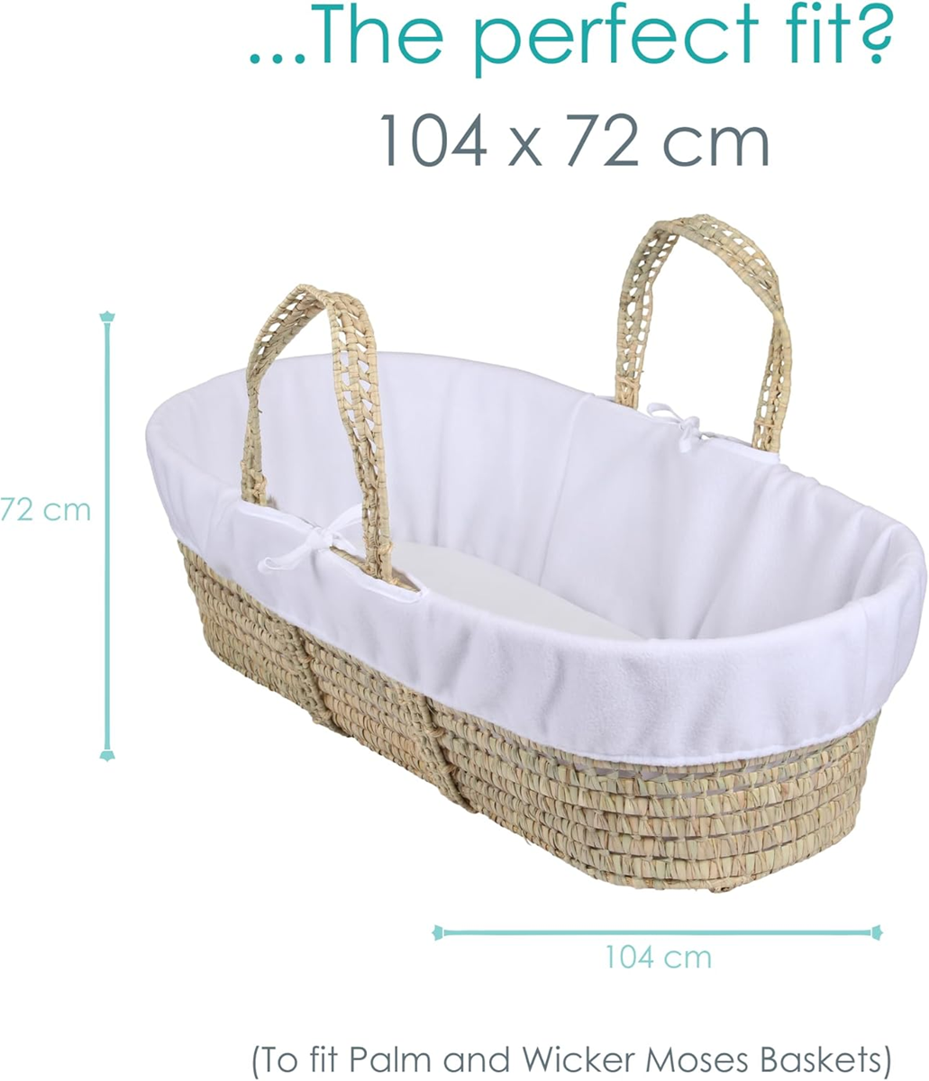 CLAIR DE LUNE fleecová podšívka do koše Mojžíšovy kolébky 72x104 cm