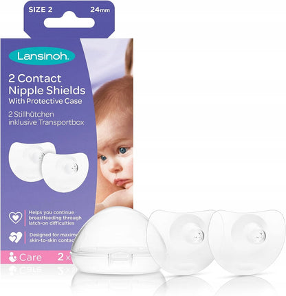 LANSINOH nipple shields, size 2, 24 mm