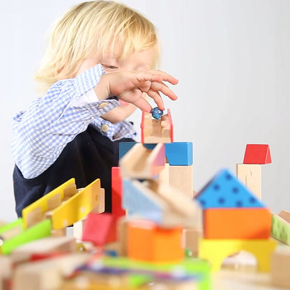 ROBA wooden marble run building blocks, 100 pcs.