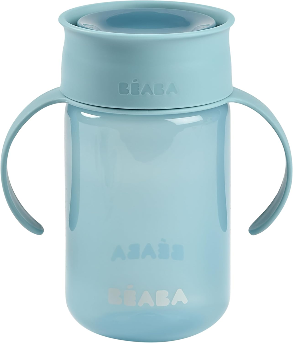 Niebieski kubek BEABA Training Cup z uchwytami