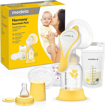 MEDELA Harmony laktator ręczny zestaw Essentials z butelką, smoczkiem i wkładkami laktacyjnymi