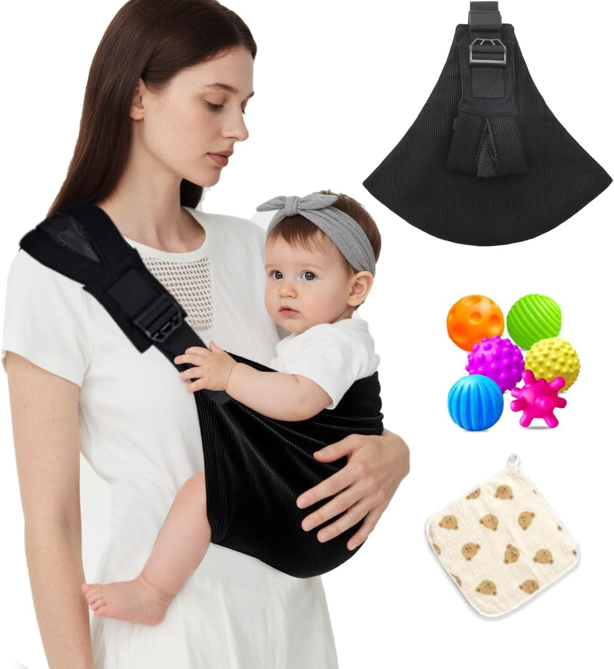Adjustable baby carrier 3-36 months black