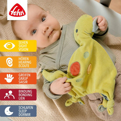 FEHN Happy Dino komfortní mazlík DINOSAURUS 30 cm držák na dudlík
