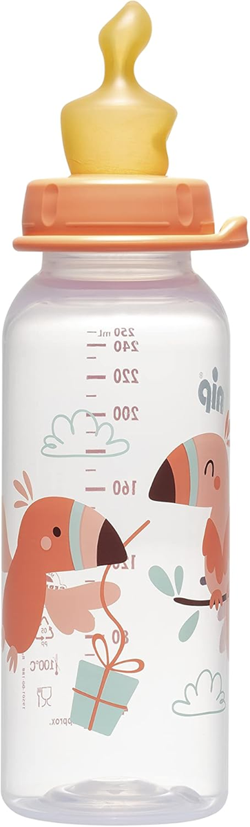 NIP láhev s latexovým dudlíkem velikost M střední průtok 240 ml