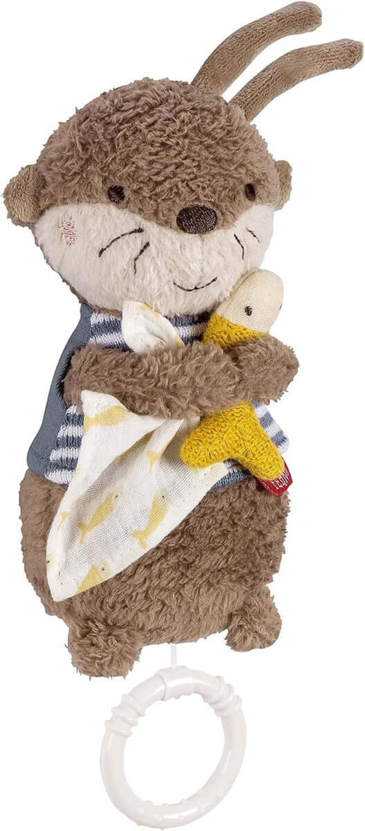 FEHN plyšová závěsná hračka s hracím strojkem VYDRA 17 cm Brahmsova ukolébavka