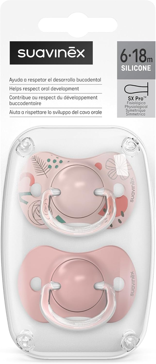 SUAVINEX SX PRO anatomický dudlík 6-18 měsíců silikon x2