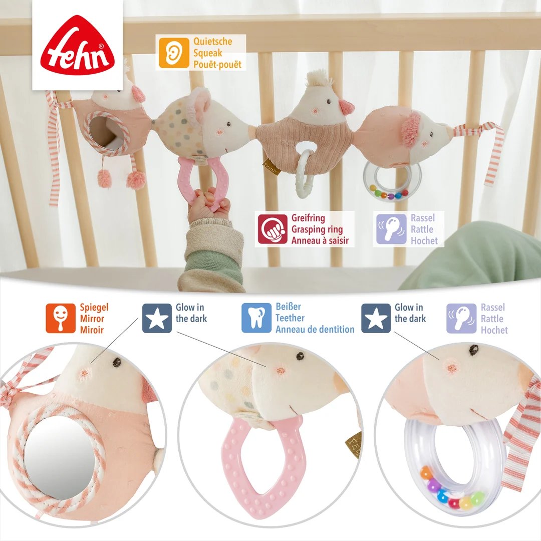 Fehn FehnLand zawieszka do wózka i łóżeczka Farma – różowy – zdjęcie 4