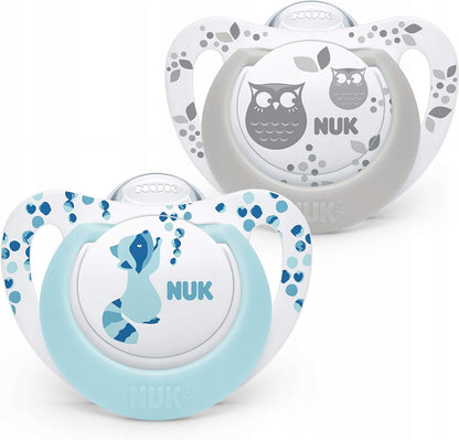 NUK Genius Colorsoother x2, storage boxage 18 months+siliconeBPA and BPS freePost-auction condition, almost