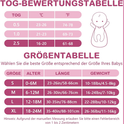 MOSEBEARS spací pytel 2,5TOG 0-6 měsíců S