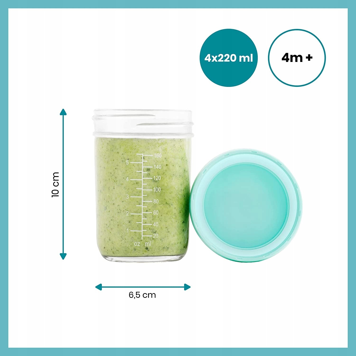 BABYMOOV Babybols ÜVEG tárolóedények 4×220 ml