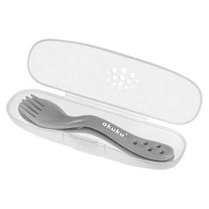 AKUKU cutlery set in a case, spoon and fork