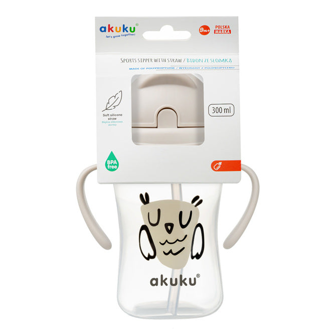 AKUKU Trinkflasche mit versenkbarem Strohhalm 300 ml ab 9 Monaten – Produktfoto 5