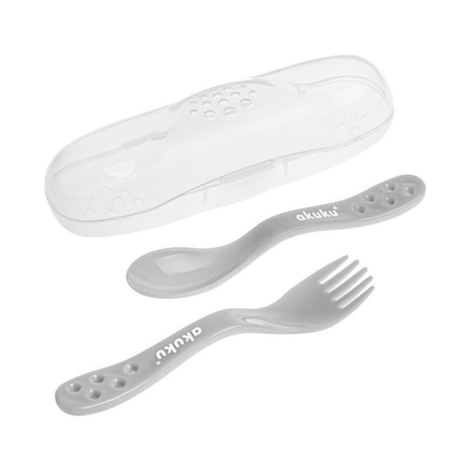 AKUKU cutlery set in a case, spoon and fork
