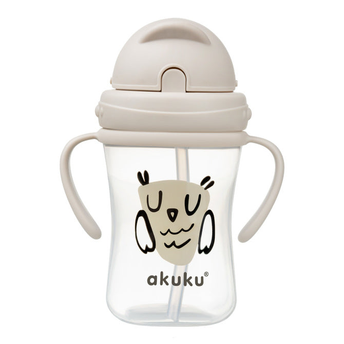 AKUKU Trinkflasche mit versenkbarem Strohhalm 300 ml ab 9 Monaten