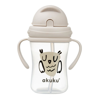 AKUKU Trinkflasche mit versenkbarem Strohhalm 300 ml ab 9 Monaten